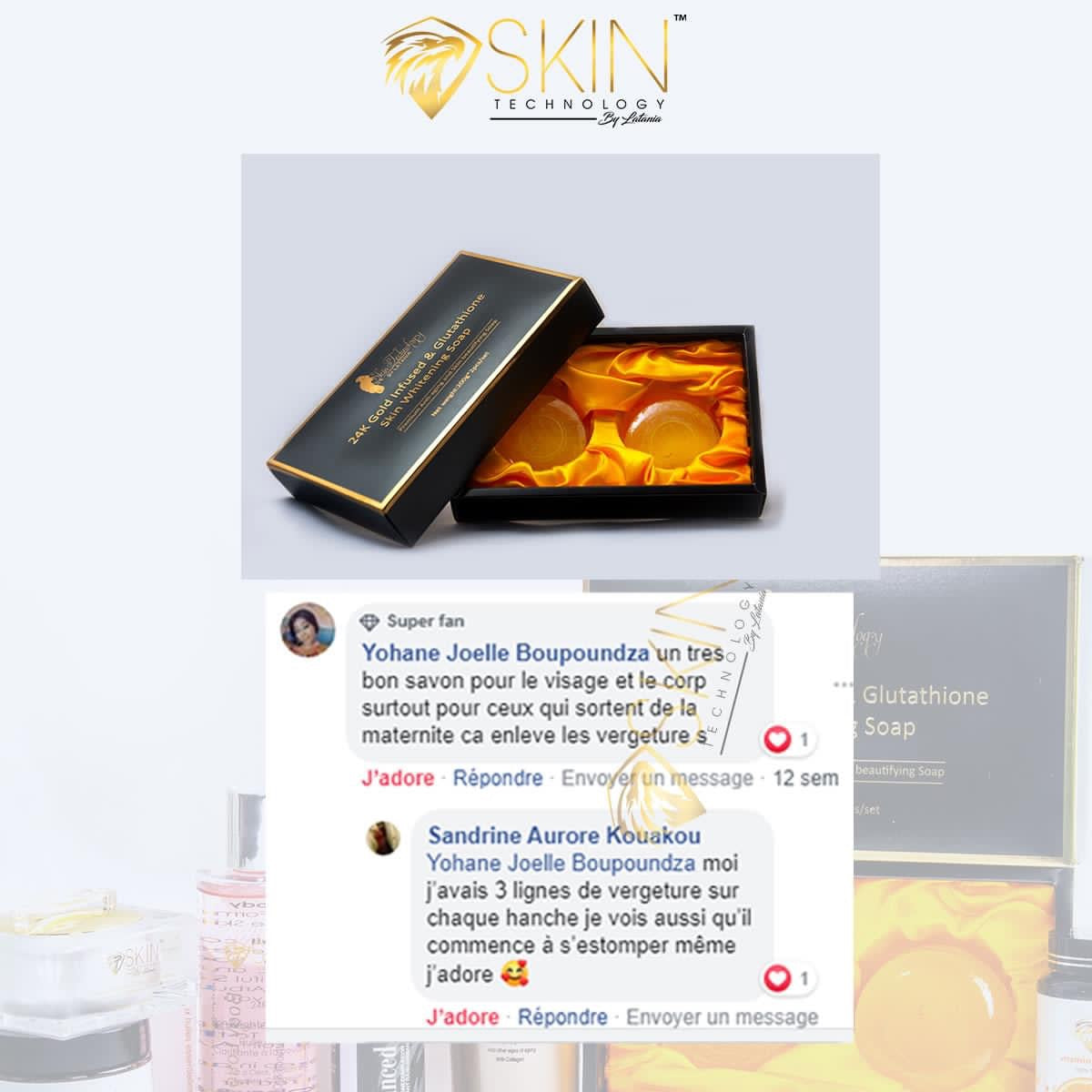 24 Kt. Gold Skin Brightening Beauty Bar 100 g + 1 Savon Offert