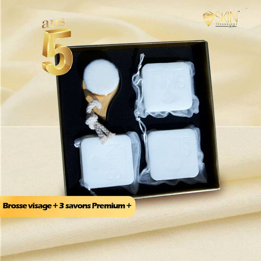 1 Brosse Visage + 3 Premium Plus Lightening Facial Beauty Bar